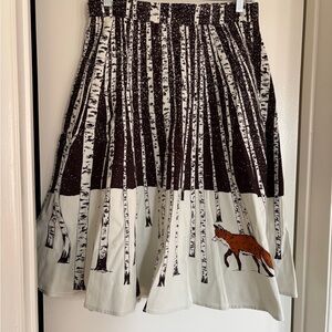Birch Tree Print Skirt with Fox Design Anthropologie